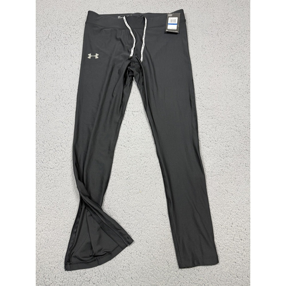 NWT Under Armour Compression Leggings Mens XL Black HeatGear Zip Pocket Athletic